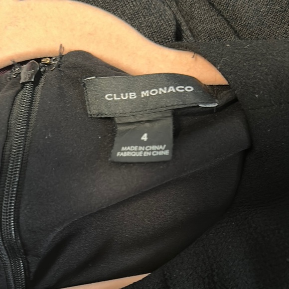 Club Monaco Black Sheath Mini Dress Scoop Neck Hidden Zipper Back Size:4/W:28 - Picture 7 of 9